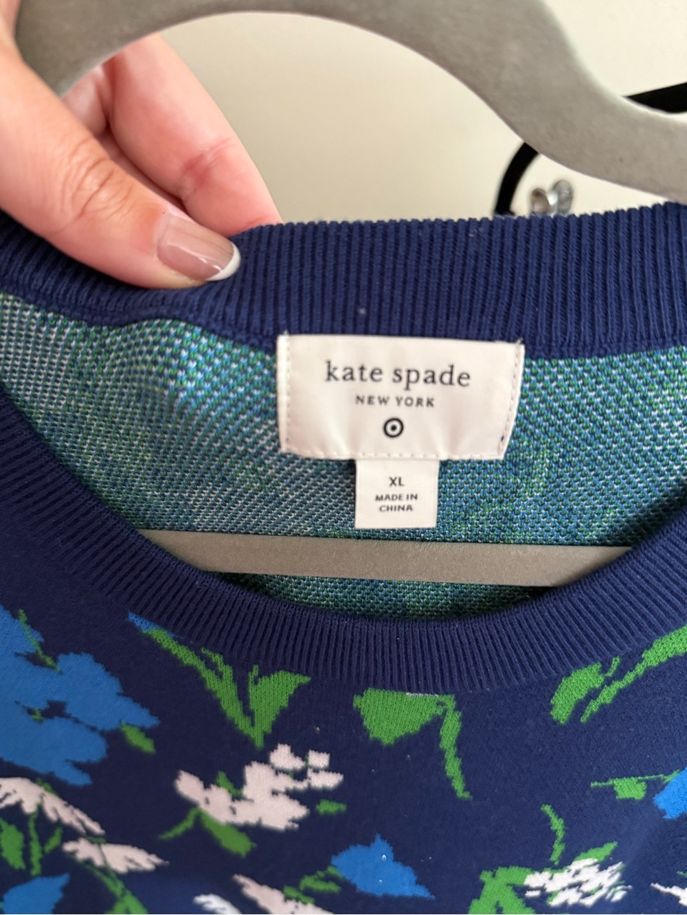 kate spade for Target Navy Blue Floral Two-Piece women’s sweater and skirt Set - Picture 3 of 7
